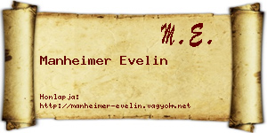 Manheimer Evelin névjegykártya
